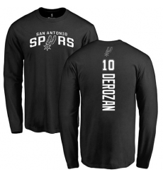 NBA Nike San Antonio Spurs #10 DeMar DeRozan Black Backer Long Sleeve T-Shirt