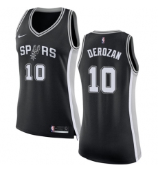 Women's Nike San Antonio Spurs #10 DeMar DeRozan Swingman Black NBA Jersey - Icon Edition
