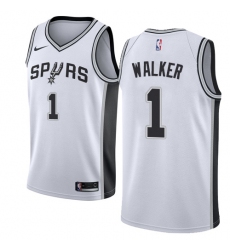 Men's Nike San Antonio Spurs #1 Lonnie Walker Swingman White NBA Jersey - Association Edition