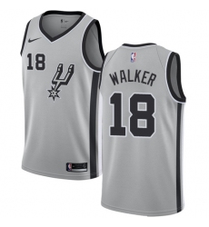 Women's Nike San Antonio Spurs #18 Lonnie Walker Swingman Silver NBA Jersey Statement Edition