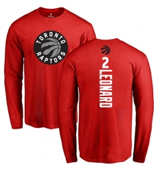 NBA Nike Toronto Raptors #2 Kawhi Leonard Red Backer Long Sleeve T-Shirt