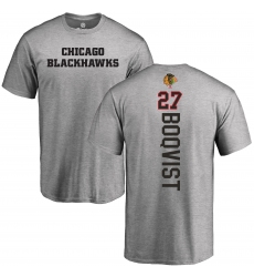NHL Adidas Chicago Blackhawks #27 Adam Boqvist Ash Backer T-Shirt