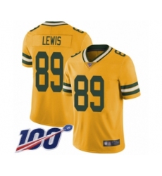 Men's Green Bay Packers #89 Marcedes Lewis Limited Gold Rush Vapor Untouchable 100th Season Football Jersey