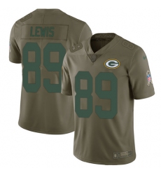 Men's Nike Green Bay Packers #89 Marcedes Lewis Limited Olive 2017 Salute to Service NFL Jersey