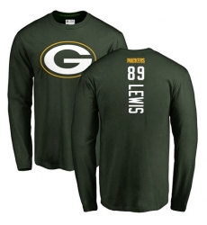 NFL Nike Green Bay Packers #89 Marcedes Lewis Green Backer Long Sleeve T-Shirt