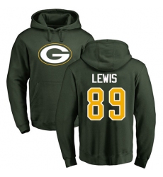 NFL Nike Green Bay Packers #89 Marcedes Lewis Green Name & Number Logo Pullover Hoodie