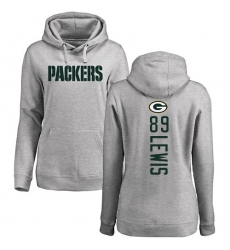 NFL Women's Nike Green Bay Packers #89 Marcedes Lewis Ash Backer Hoodie
