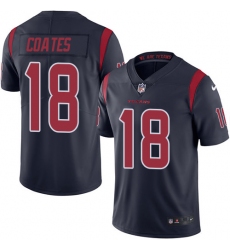 Men's Nike Houston Texans #18 Sammie Coates Elite Navy Blue Rush Vapor Untouchable NFL Jersey