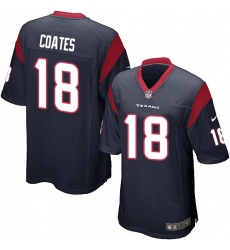 Men's Nike Houston Texans #18 Sammie Coates Game Navy Blue Team Color NFL Jersey