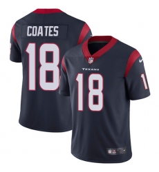 Men's Nike Houston Texans #18 Sammie Coates Navy Blue Team Color Vapor Untouchable Limited Player NFL Jersey