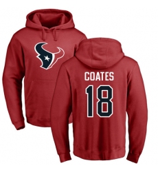 NFL Nike Houston Texans #18 Sammie Coates Red Name & Number Logo Pullover Hoodie