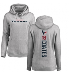 NFL Women's Nike Houston Texans #18 Sammie Coates Ash Backer Pullover Hoodie