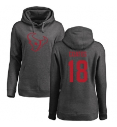 NFL Women's Nike Houston Texans #18 Sammie Coates Ash One Color Pullover Hoodie