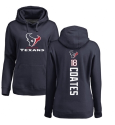 NFL Women's Nike Houston Texans #18 Sammie Coates Navy Blue Backer Pullover Hoodie
