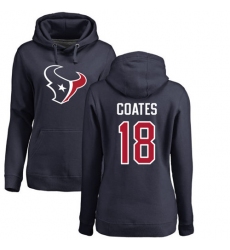 NFL Women's Nike Houston Texans #18 Sammie Coates Navy Blue Name & Number Logo Pullover Hoodie