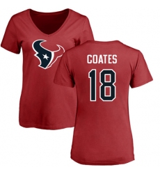NFL Women's Nike Houston Texans #18 Sammie Coates Red Name & Number Logo T-Shirt