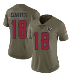 Women's Nike Houston Texans #18 Sammie Coates Limited Olive 2017 Salute to Service NFL Jersey