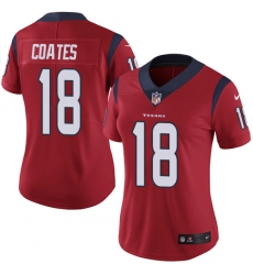 Women's Nike Houston Texans #18 Sammie Coates Red Alternate Vapor Untouchable Limited Player NFL Jersey
