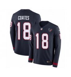 Youth Nike Houston Texans #18 Sammie Coates Limited Navy Blue Therma Long Sleeve NFL Jersey