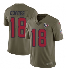 Youth Nike Houston Texans #18 Sammie Coates Limited Olive 2017 Salute to Service NFL Jersey