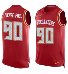 Men's Nike Tampa Bay Buccaneers #90 Jason Pierre-Paul Limited Red Player Name & Number Tank Top NFL Jersey