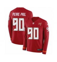 Men's Nike Tampa Bay Buccaneers #90 Jason Pierre-Paul Limited Red Therma Long Sleeve NFL Jersey