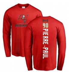 NFL Nike Tampa Bay Buccaneers #90 Jason Pierre-Paul Red Backer Long Sleeve T-Shirt