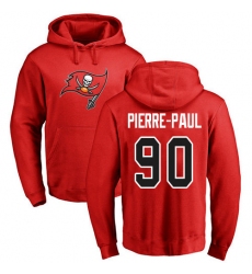 NFL Nike Tampa Bay Buccaneers #90 Jason Pierre-Paul Red Name & Number Logo Pullover Hoodie