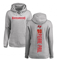 NFL Women's Nike Tampa Bay Buccaneers #90 Jason Pierre-Paul Ash Backer Pullover Hoodie