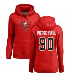 NFL Women's Nike Tampa Bay Buccaneers #90 Jason Pierre-Paul Red Name & Number Logo Pullover Hoodie