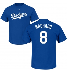 MLB Nike Los Angeles Dodgers #8 Manny Machado Royal Blue Name & Number T-Shirt
