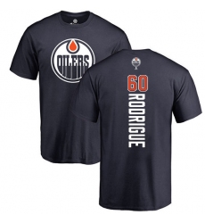 NHL Adidas Edmonton Oilers #60 Olivier Rodrigue Navy Blue Backer T-Shirt