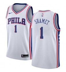 Youth Nike Philadelphia 76ers #1 Landry Shamet Swingman White NBA Jersey - Association Edition
