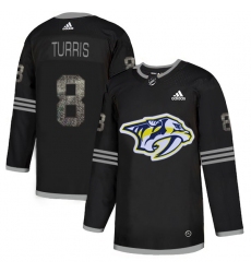 Men's Adidas Nashville Predators #8 Kyle Turris Black Authentic Classic Stitched NHL Jersey