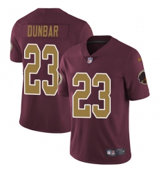 Men's Nike Washington Redskins #23 Quinton Dunbar Burgundy Red Gold Number Alternate 80TH Anniversary Vapor Untouchable Limited Player NFL Jersey