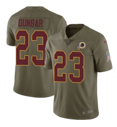 Men's Nike Washington Redskins #23 Quinton Dunbar Limited Olive 2017 Salute to Service NFL Jersey