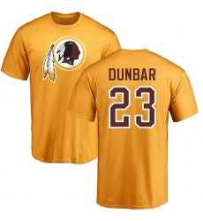 NFL Nike Washington Redskins #23 Quinton Dunbar Gold Name & Number Logo T-Shirt