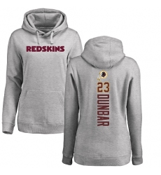 NFL Women's Nike Washington Redskins #23 Quinton Dunbar Ash Backer Pullover Hoodie