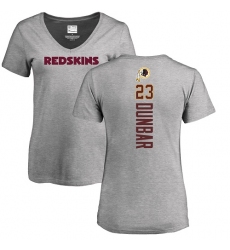 NFL Women's Nike Washington Redskins #23 Quinton Dunbar Ash Backer T-Shirt
