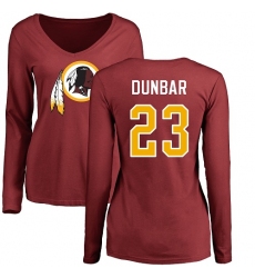 NFL Women's Nike Washington Redskins #23 Quinton Dunbar Maroon Name & Number Logo Long Sleeve T-Shirt