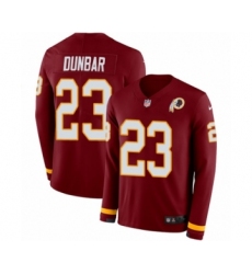 Youth Nike Washington Redskins #23 Quinton Dunbar Limited Burgundy Therma Long Sleeve NFL Jersey