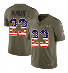 Youth Nike Washington Redskins #23 Quinton Dunbar Limited Olive USA Flag 2017 Salute to Service NFL Jersey