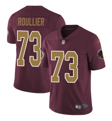 Men's Nike Washington Redskins #73 Chase Roullier Burgundy Red Gold Number Alternate 80TH Anniversary Vapor Untouchable Limited Player NFL Jersey