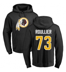 NFL Nike Washington Redskins #73 Chase Roullier Black Name & Number Logo Pullover Hoodie