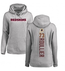 NFL Women's Nike Washington Redskins #73 Chase Roullier Ash Backer Pullover Hoodie