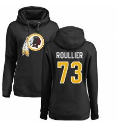 NFL Women's Nike Washington Redskins #73 Chase Roullier Black Name & Number Logo Pullover Hoodie
