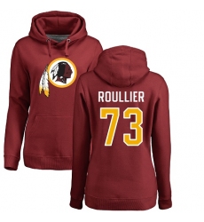 NFL Women's Nike Washington Redskins #73 Chase Roullier Maroon Name & Number Logo Pullover Hoodie