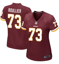 Women's Nike Washington Redskins #73 Chase Roullier Game Burgundy Red Team Color NFL Jersey