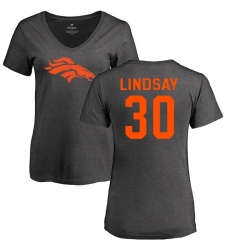 NFL Women's Nike Denver Broncos #30 Phillip Lindsay Ash One Color T-Shirt
