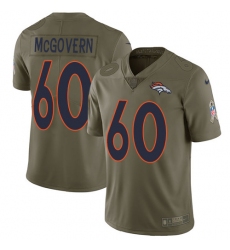 Men's Nike Denver Broncos #60 Connor McGovern Limited Olive 2017 Salute to Service NFL Jersey